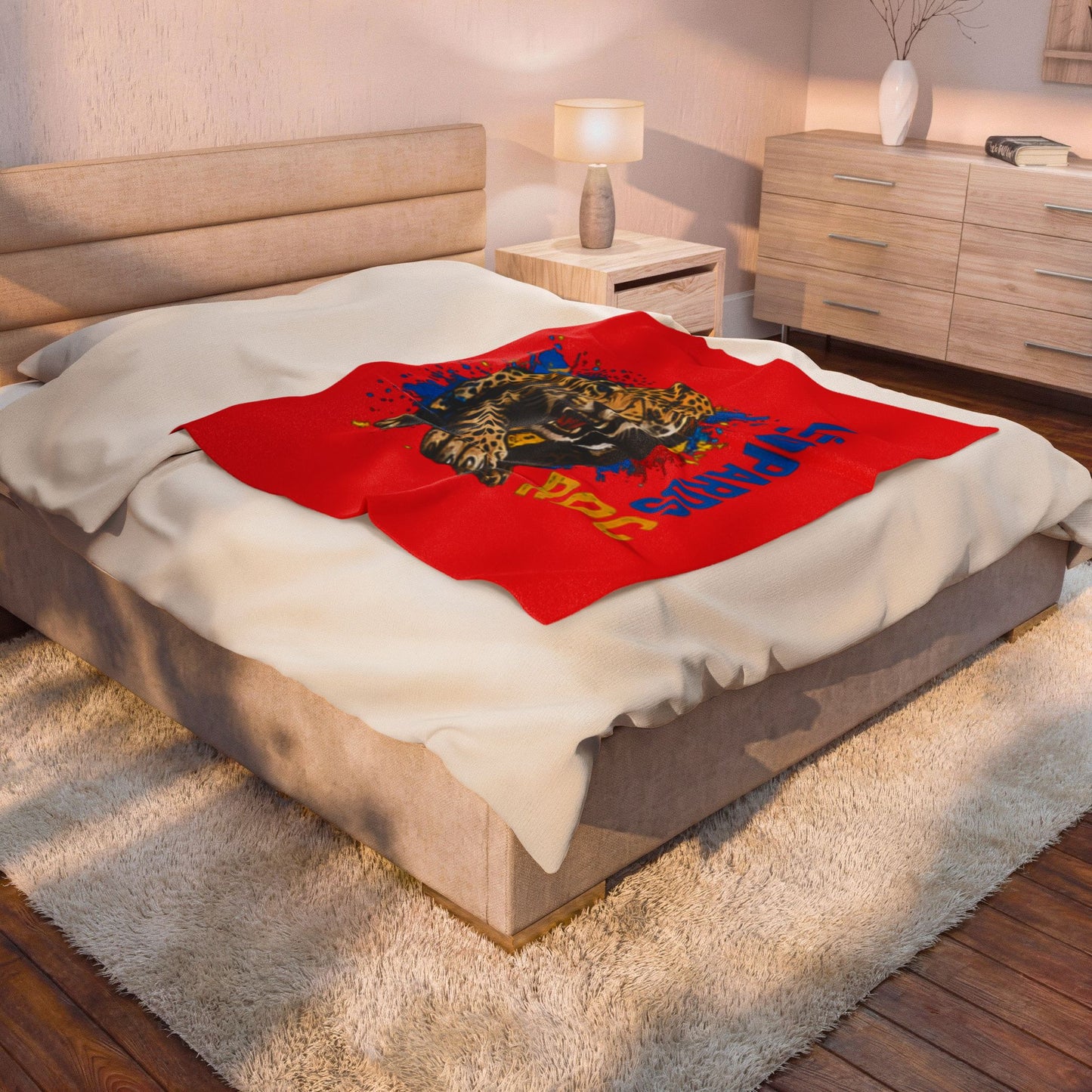 DRC Leopard Fan Velveteen Plush Blanket