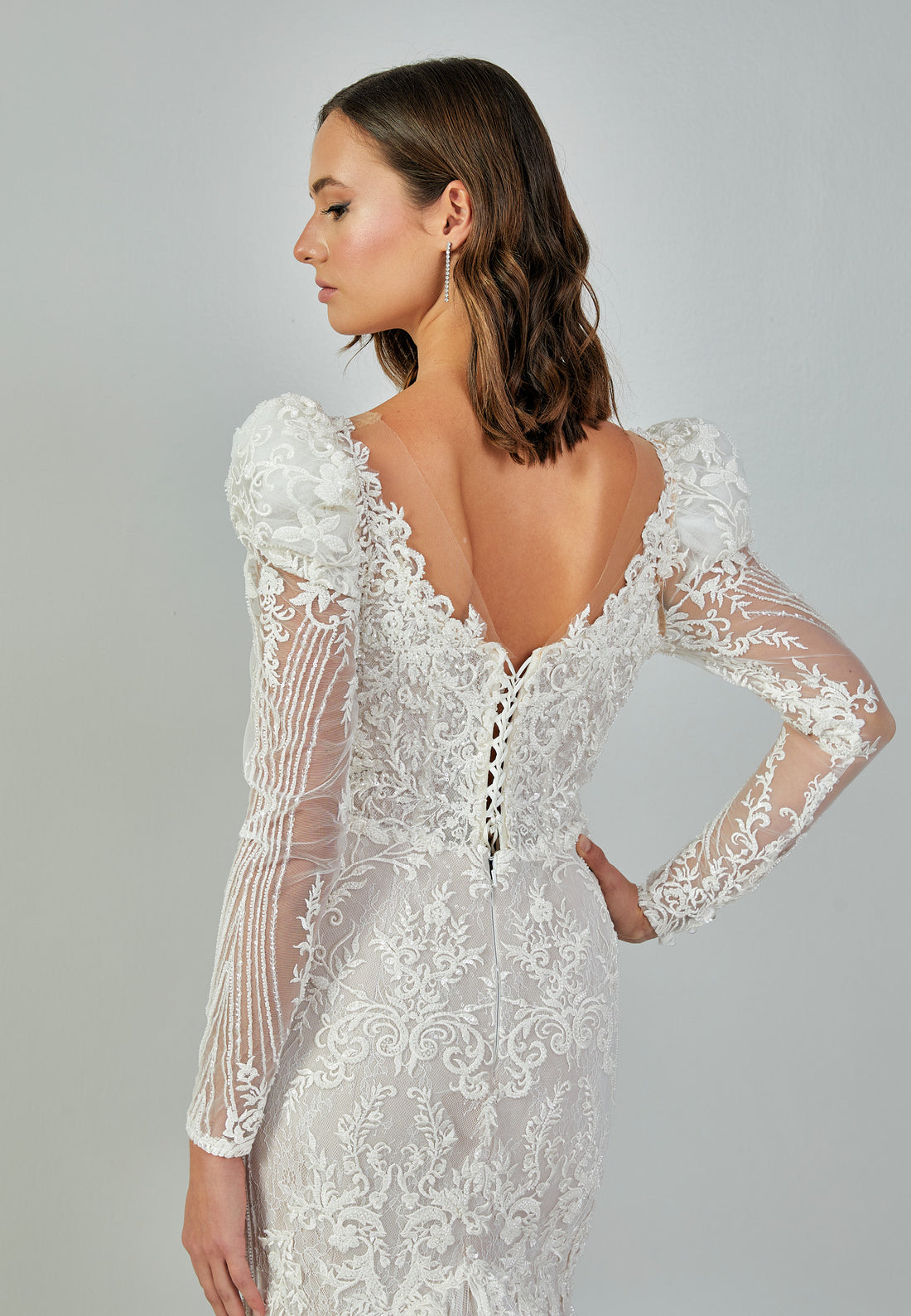 Long Sleeve Maxi Tulle Regular Wedding Dress