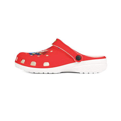 RDC Congo Flag Foam Clogs — Red EVA Slip-On Shoes