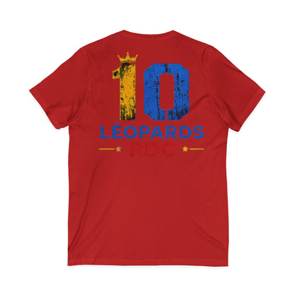 Leopards RDC #10 Jersey V‑Neck Tee — Soccer Fan Shirt (Léopards RDC)