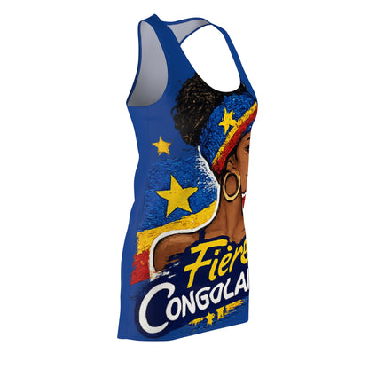 Fière Congolaise Racerback Dress — Proud DRC Flag Inspired Dress