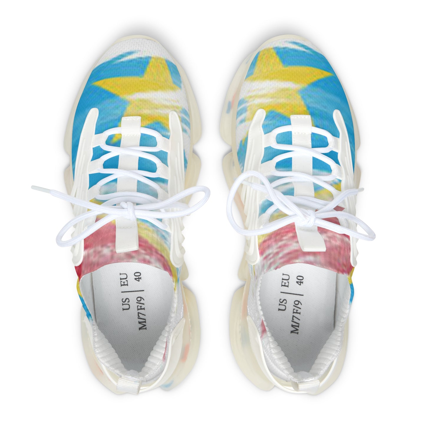 Women’s Mesh Sneakers — Colorful Tie-Dye Star Athletic Shoes