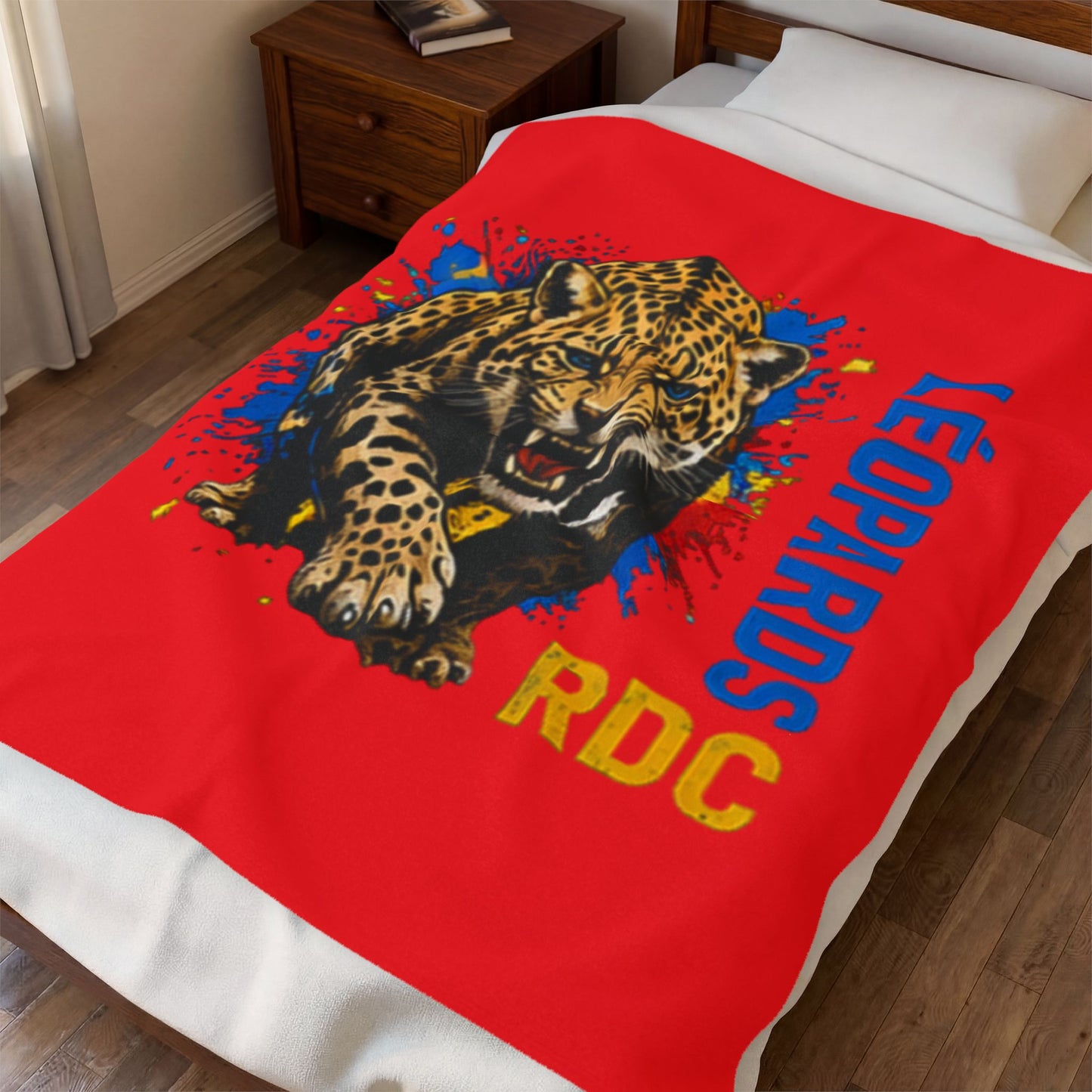 DRC   Leopard Fan Velveteen Plush Blanket