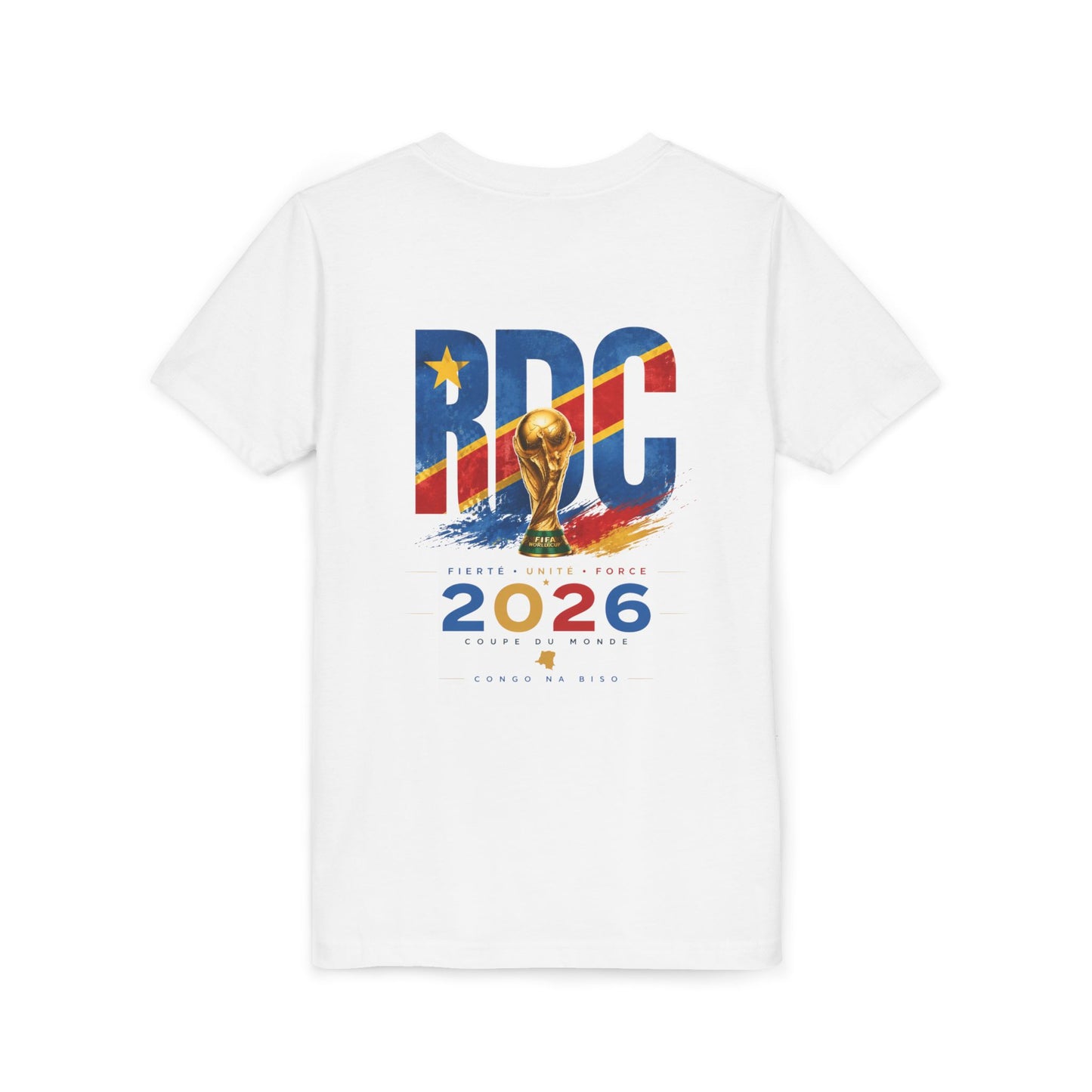 RDC 2026 Youth Soccer Tee — World Cup Leopard Crest & Trophy Design