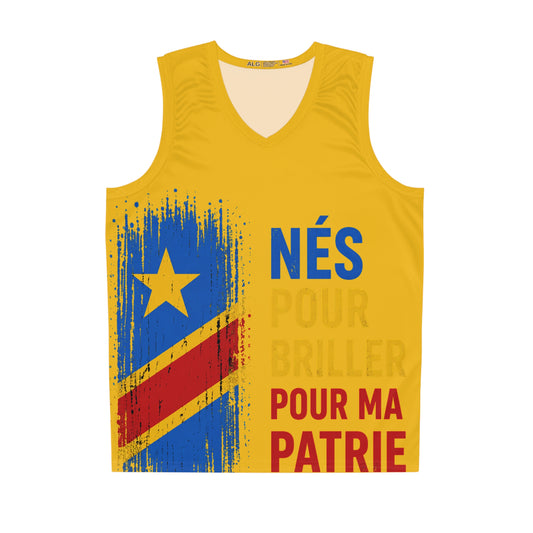 Patriotic Congo sleevesless Jersey  "Nés Pour Briller Pour Ma Patrie"