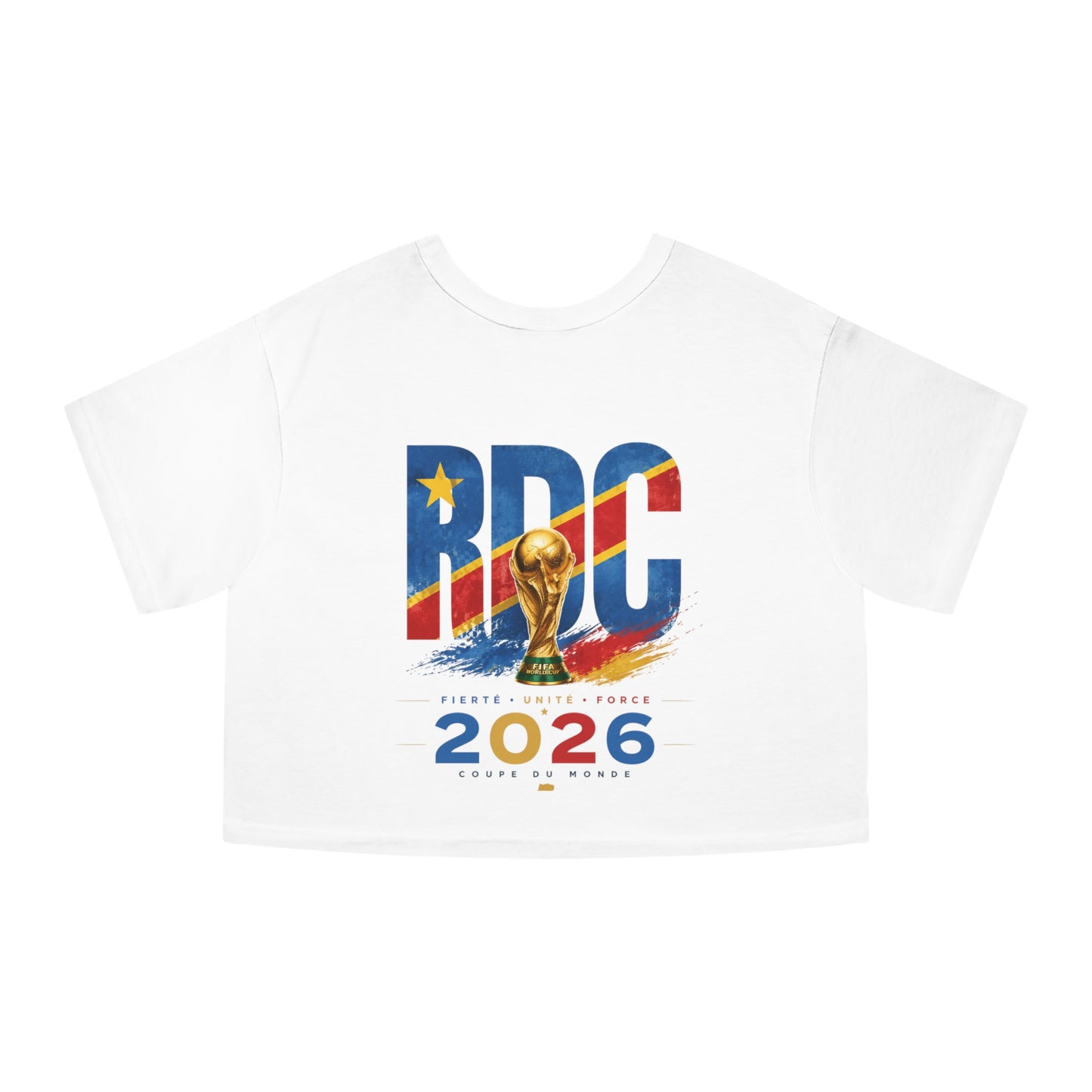 RDC 2026 World Cup Cropped T-Shirt — Congo Flag Tiger Graphic