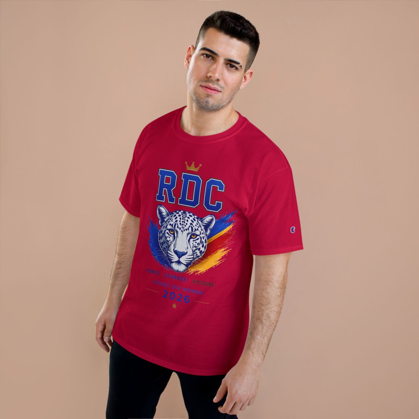 RDC Congo World Cup 2026 Soccer T-Shirt — "Congo Na Biso" Leopard Crest