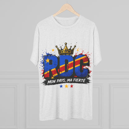 RDC Pride T‑Shirt — Mon Pays, Ma Fierté (Congo Flag Crown Design)