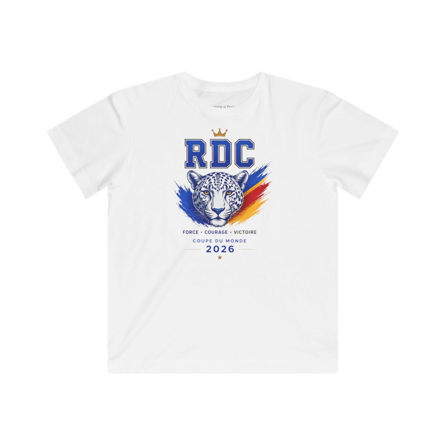 Kids Tee — RDC Leopard Soccer Design (2026)