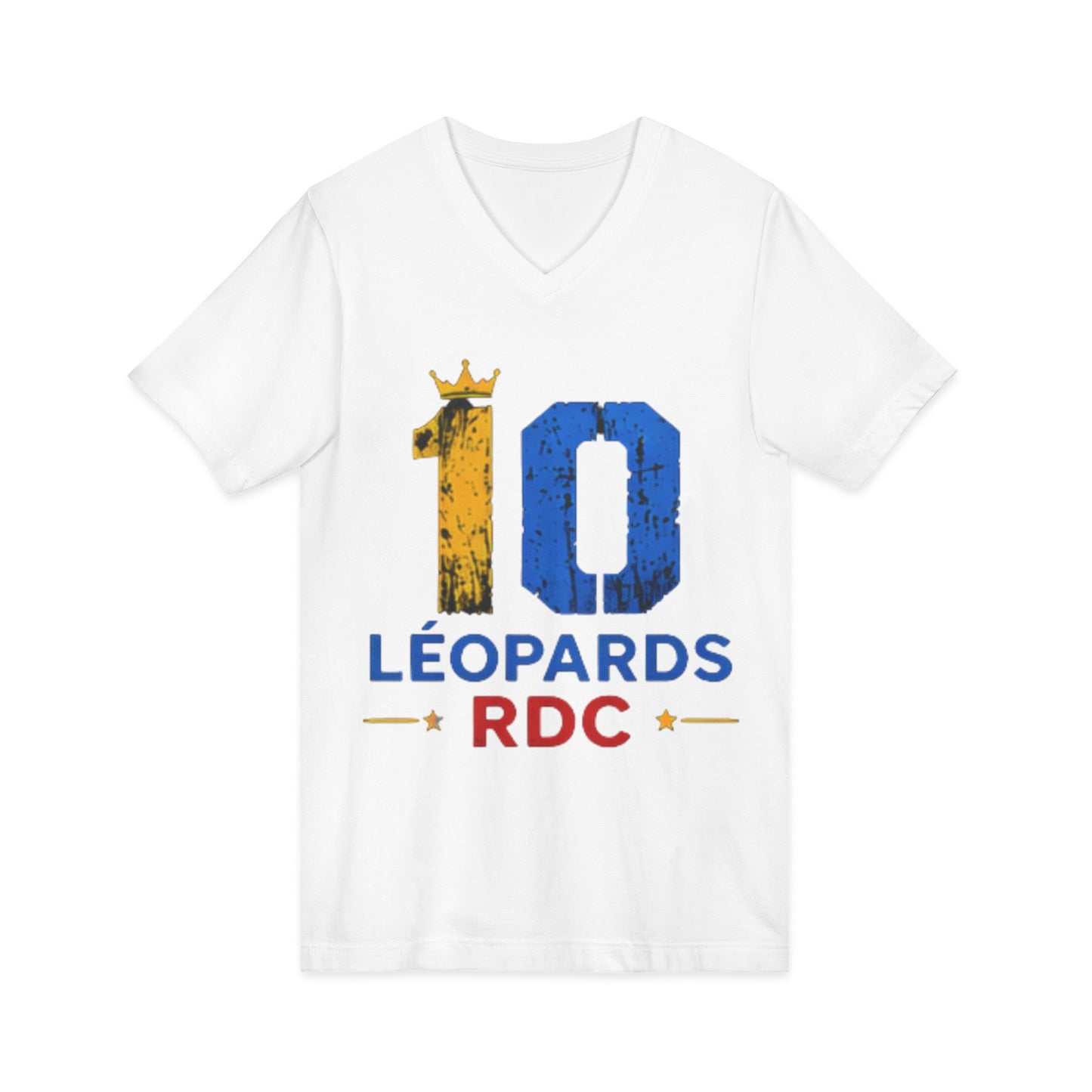 Leopards RDC #10 Jersey V‑Neck Tee — Soccer Fan Shirt (Léopards RDC)