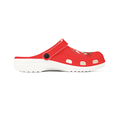 RDC Congo Flag Foam Clogs — Red EVA Slip-On Shoes