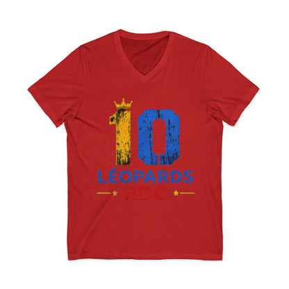 Leopards RDC #10 Jersey V‑Neck Tee — Soccer Fan Shirt (Léopards RDC)