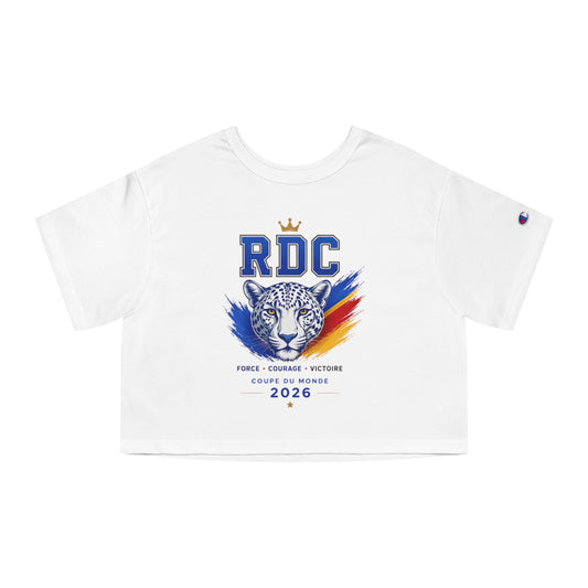 RDC 2026 World Cup Cropped T-Shirt — Congo Flag Tiger Graphic