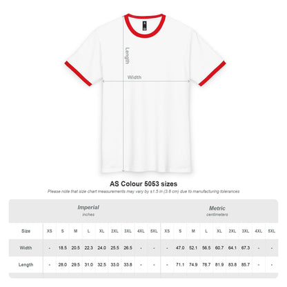 RDC Flag Ringer Tee — DRC Pride T‑Shirt with Heart Accent