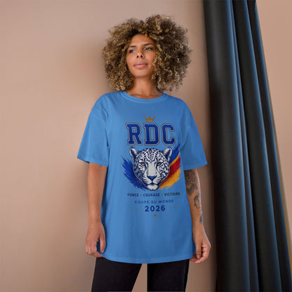 RDC Congo World Cup 2026 Soccer T-Shirt — "Congo Na Biso" Leopard Crest