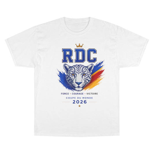 RDC Congo World Cup 2026 Soccer T-Shirt — "Congo Na Biso" Leopard Crest