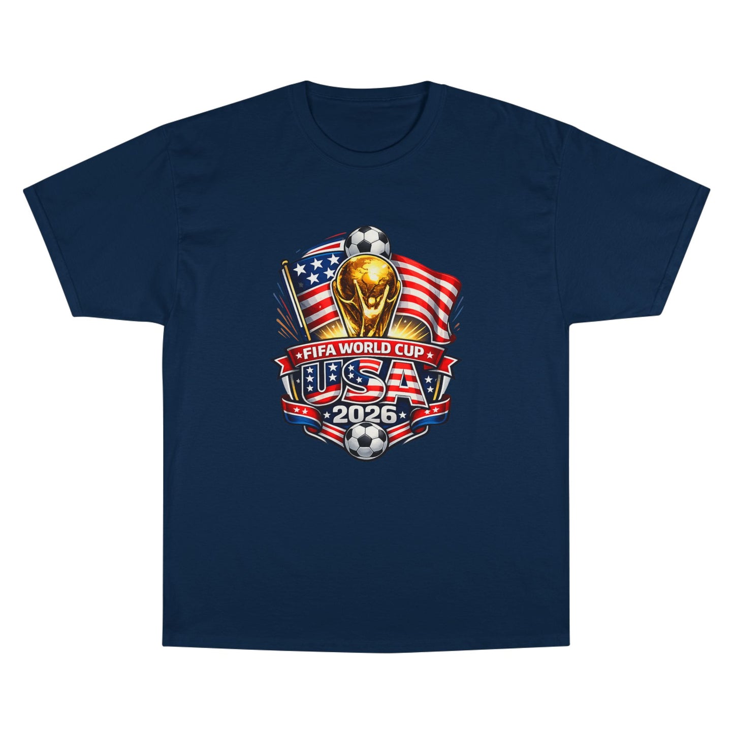 USA FIFA World Cup 2026 Champion T-Shirt – Soccer Trophy, American Flag Fan Tee