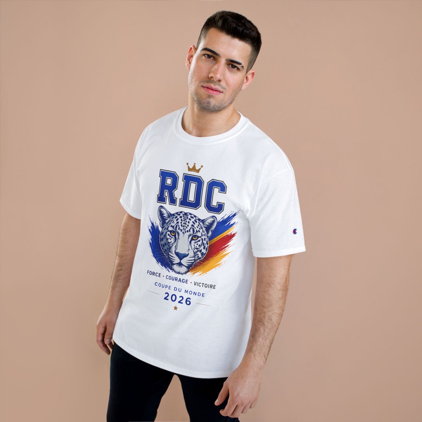 RDC Congo World Cup 2026 Soccer T-Shirt — "Congo Na Biso" Leopard Crest