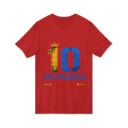 Leopards RDC #10 Jersey V‑Neck Tee — Soccer Fan Shirt (Léopards RDC)