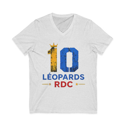 Leopards RDC #10 Jersey V‑Neck Tee — Soccer Fan Shirt (Léopards RDC)