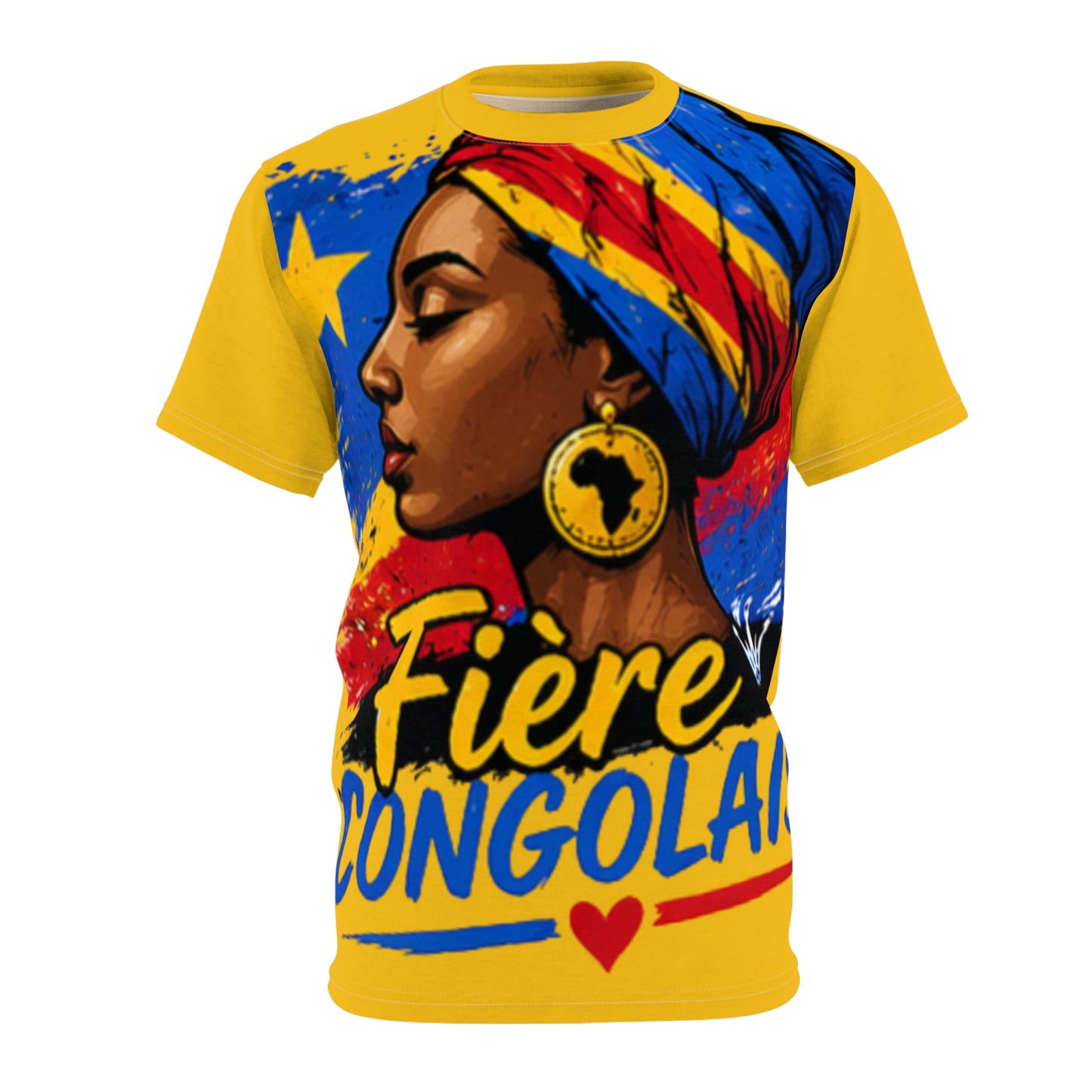 Fière Congolais Tee — Proud Congolese All-Over Print Shirt