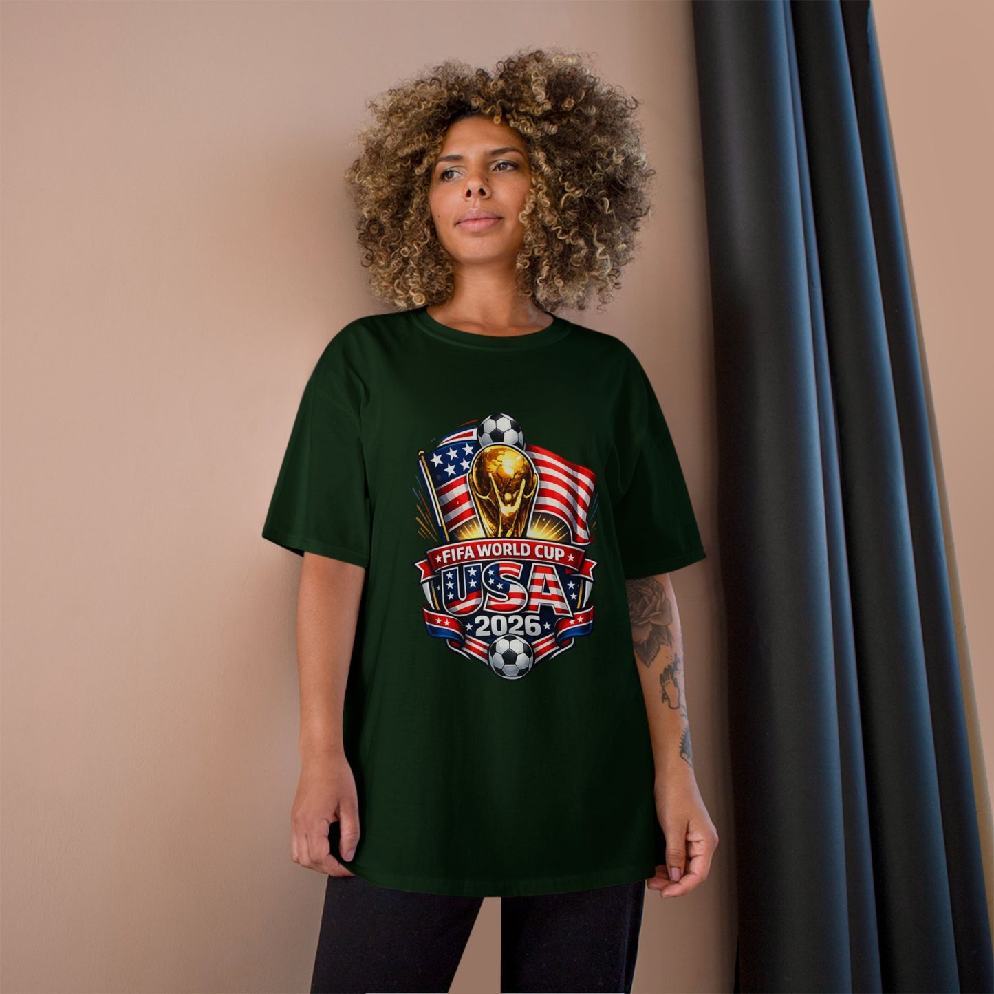 USA FIFA World Cup 2026 Champion T-Shirt – Soccer Trophy, American Flag Fan Tee