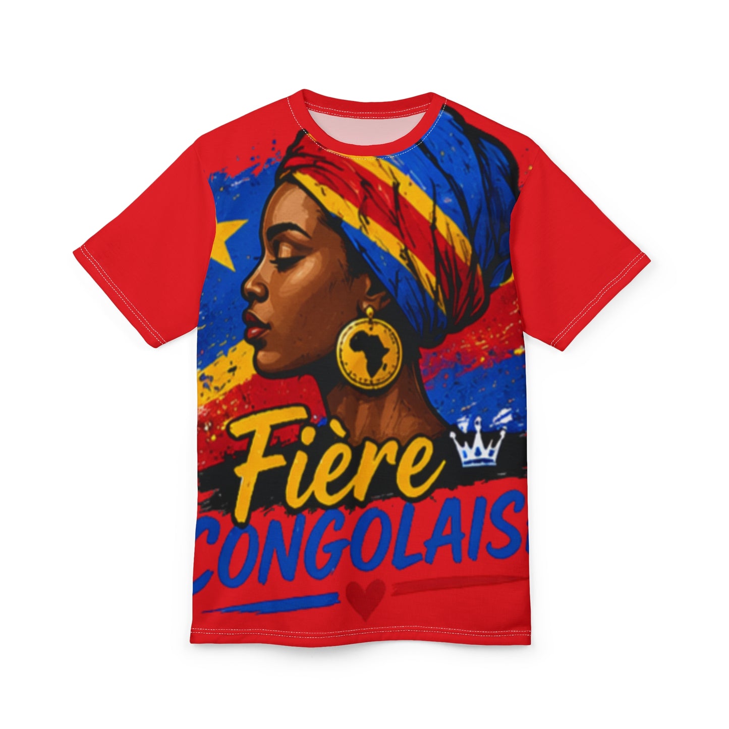 Fière Congolaise Tee — Proud Congolese All-Over Print Shirt