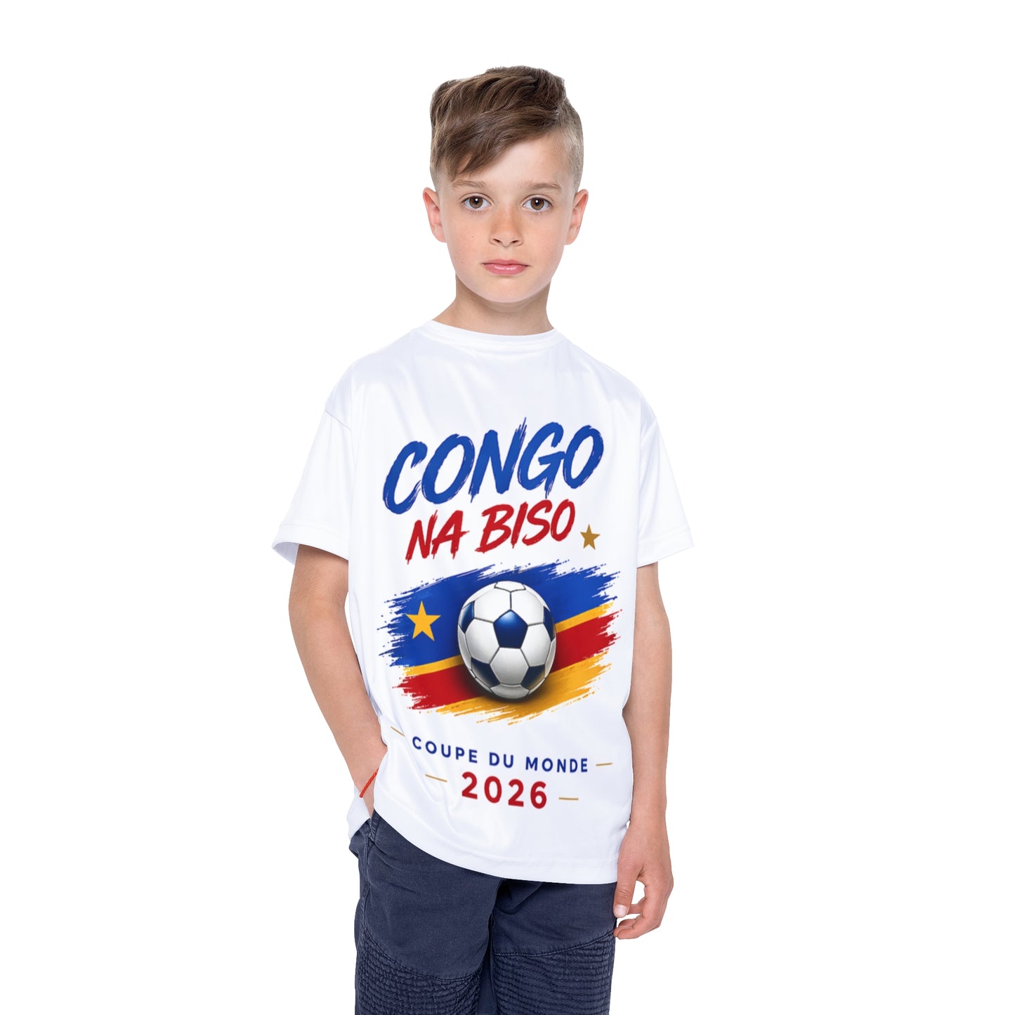 Kids Jersey — Congo Na Biso World Cup 2026 Soccer Shirt (Custom Name)