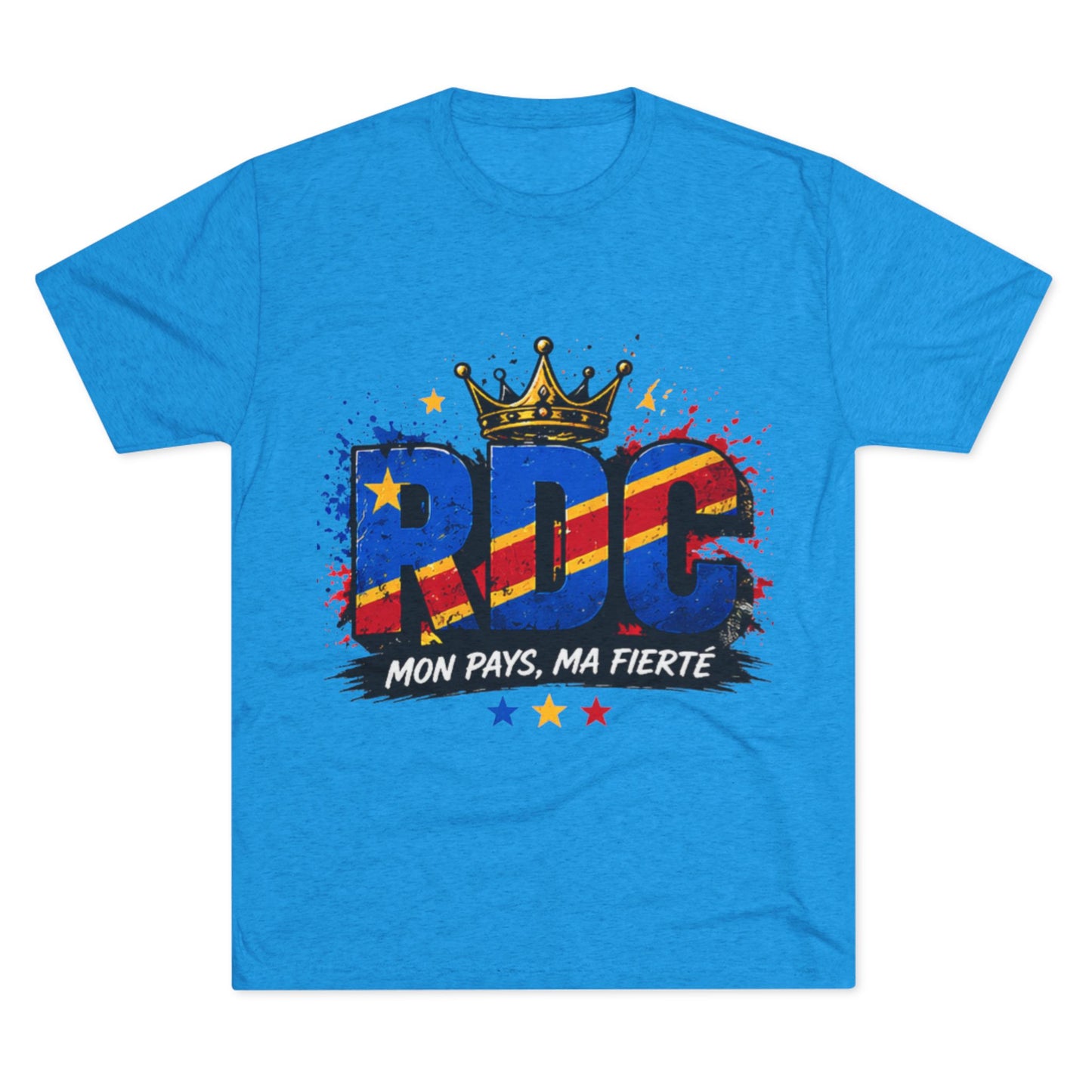RDC Pride T‑Shirt — Mon Pays, Ma Fierté (Congo Flag Crown Design)