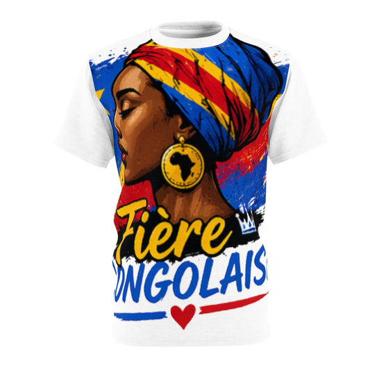 Congolese Pride Tee — "Fière Congolaise" All-Over Print Shirt