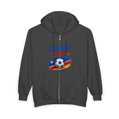 Congo Soccer Zip Hoodie — Leopards RDC #10 Football Fan Jacket