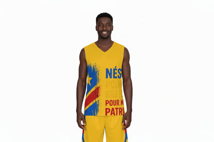 Patriotic Congo sleevesless Jersey  "Nés Pour Briller Pour Ma Patrie"