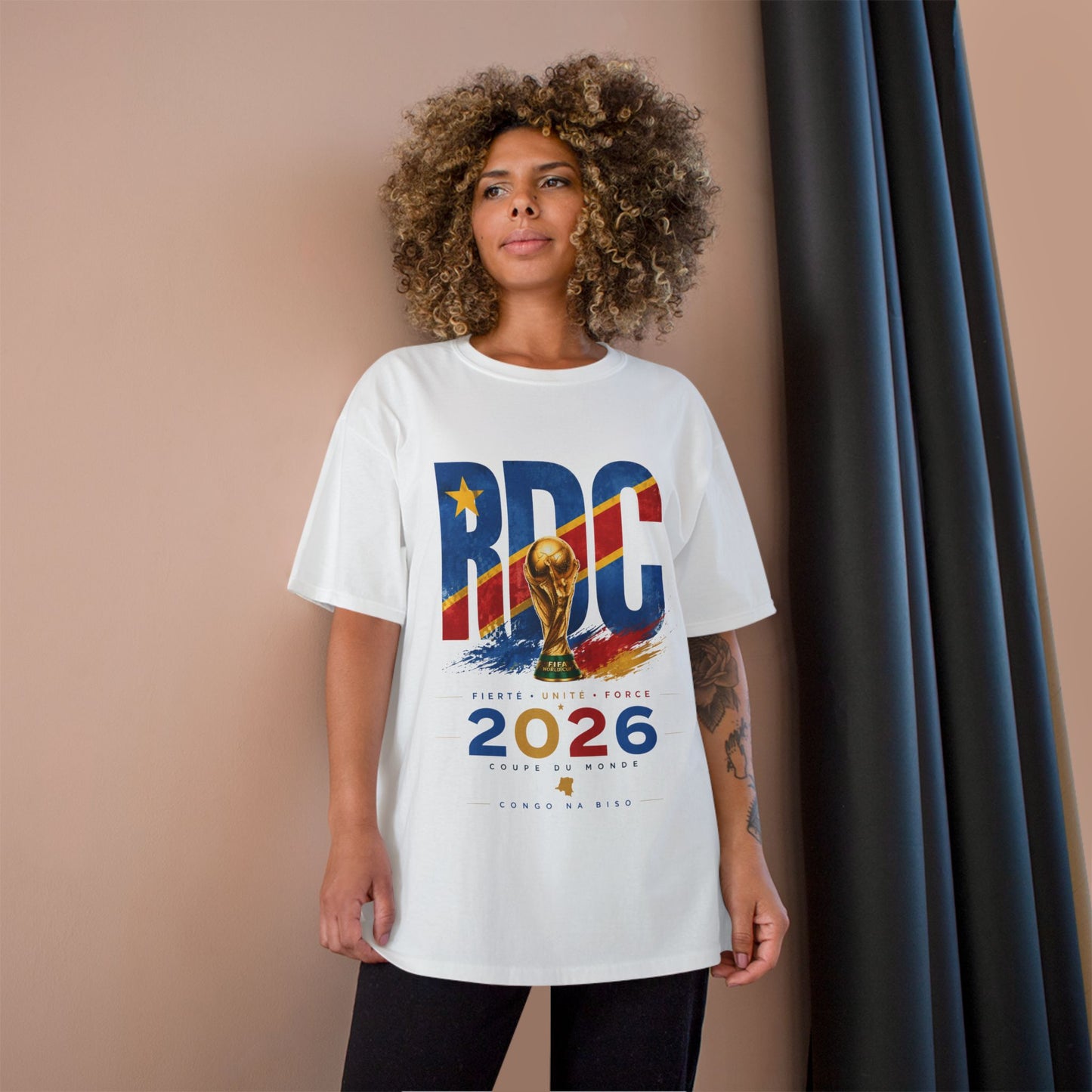 T-Shirt — RDC 2026 World Cup Champion Tee with Gold Trophy & Custom Back Name
