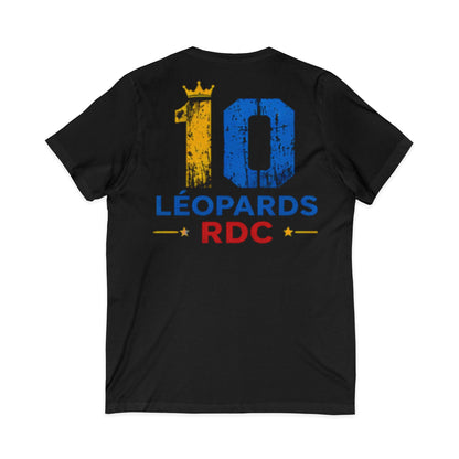 Leopards RDC #10 Jersey V‑Neck Tee — Soccer Fan Shirt (Léopards RDC)