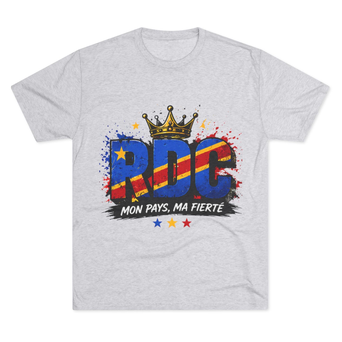 RDC Pride T‑Shirt — Mon Pays, Ma Fierté (Congo Flag Crown Design)