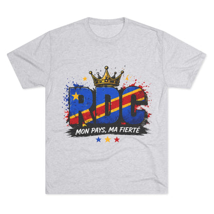 RDC Pride T‑Shirt — Mon Pays, Ma Fierté (Congo Flag Crown Design)