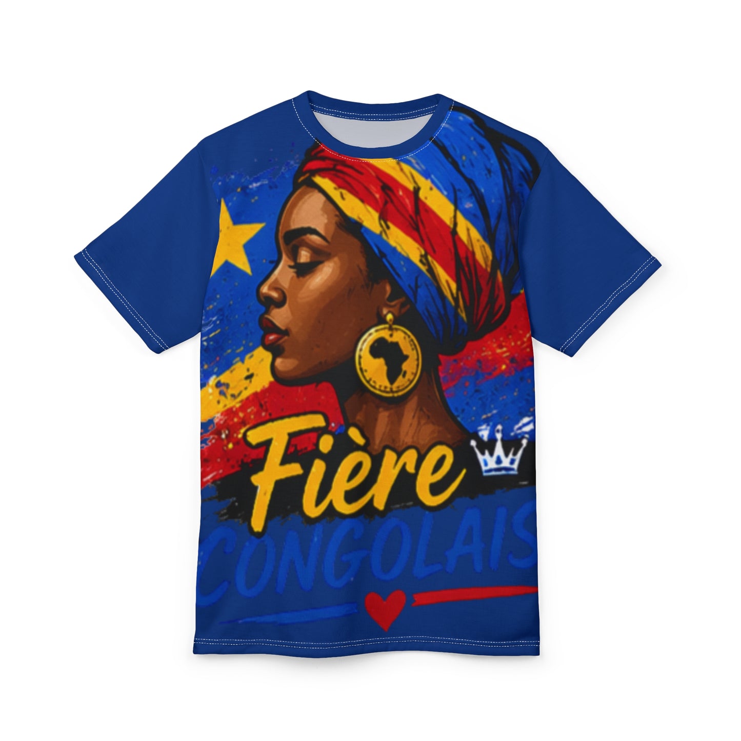 Fière Congolais Tee – Proud Congolese African Woman All-Over Print Shirt