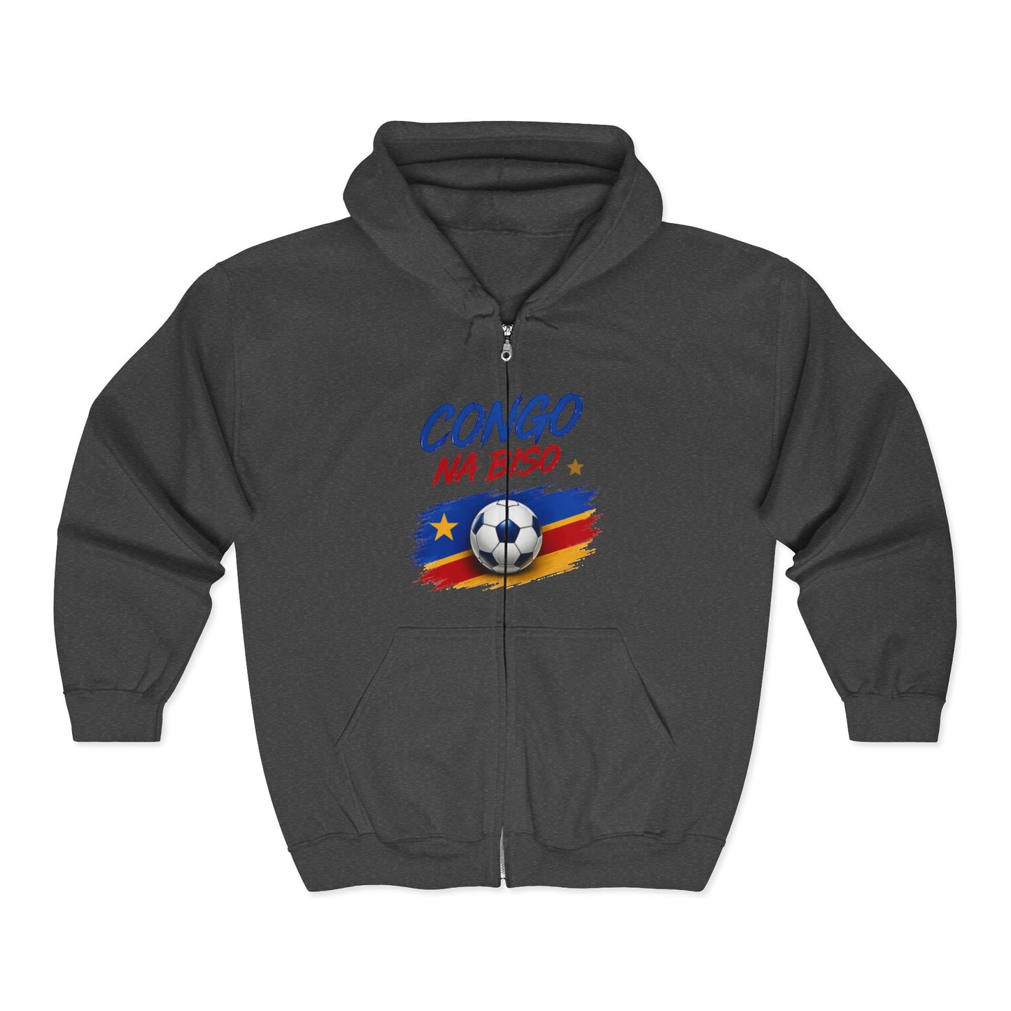 Congo Soccer Zip Hoodie — Leopards RDC #10 Football Fan Jacket