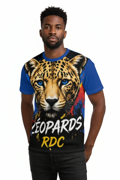 Leopards RDC Graphic Tee — Bold Cheetah Face All-Over Print Shirt