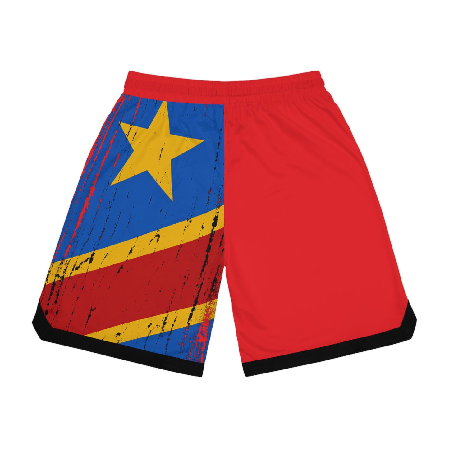 DR Congo Flag Basketball Shorts – 'Nés Pour Briller' Athletic Shorts