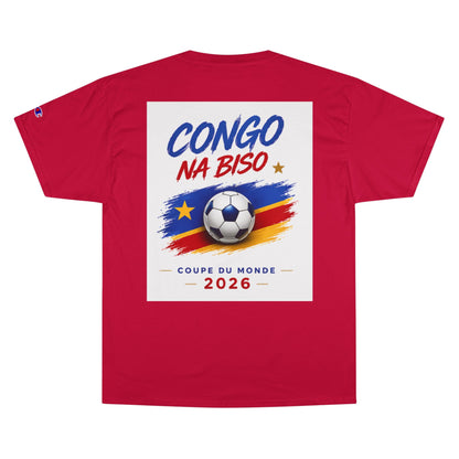 RDC Congo World Cup 2026 Soccer T-Shirt — "Congo Na Biso" Leopard Crest