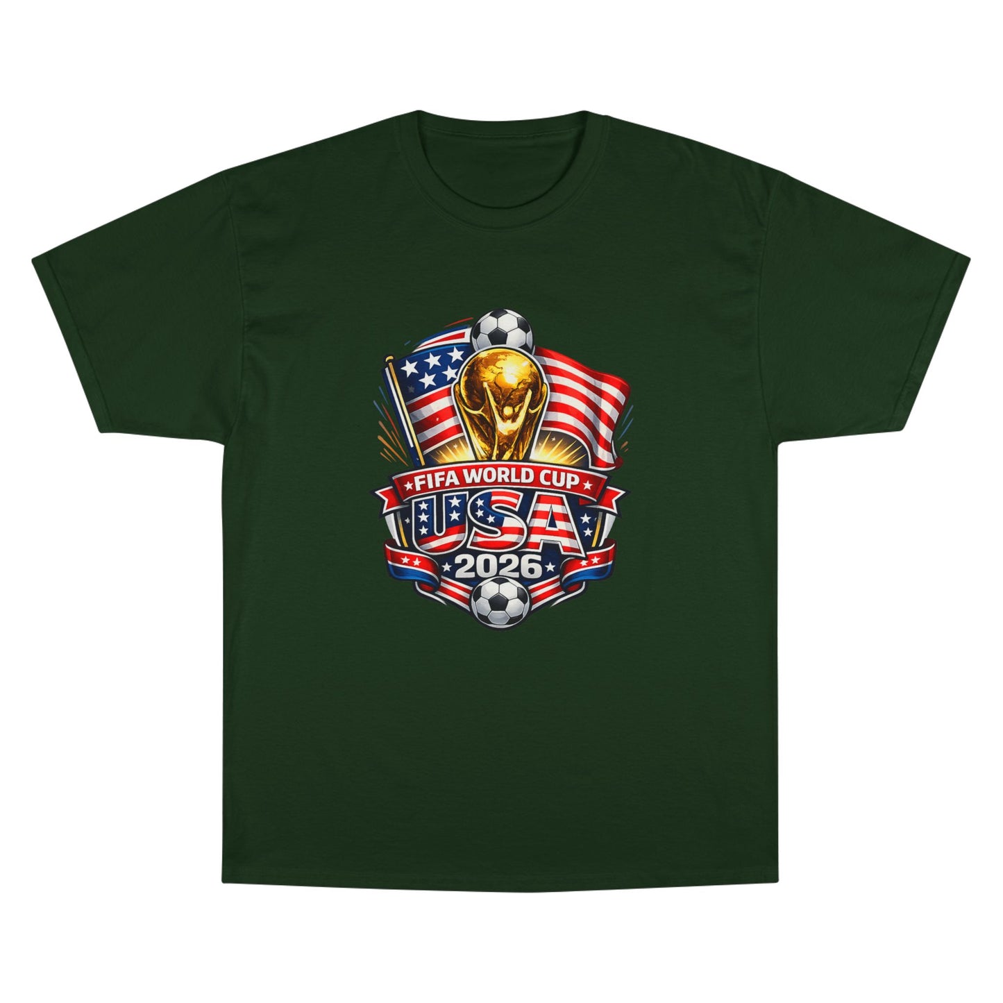 USA FIFA World Cup 2026 Champion T-Shirt – Soccer Trophy, American Flag Fan Tee