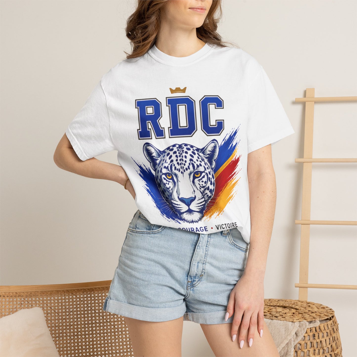 RDC Leopard Soccer T-Shirt — Coupe du Monde 2026 Fan Tee