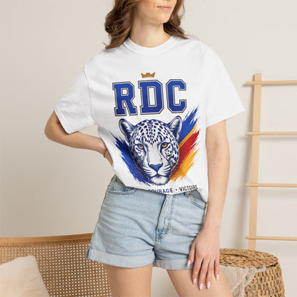 RDC Leopard Soccer T-Shirt — Coupe du Monde 2026 Fan Tee