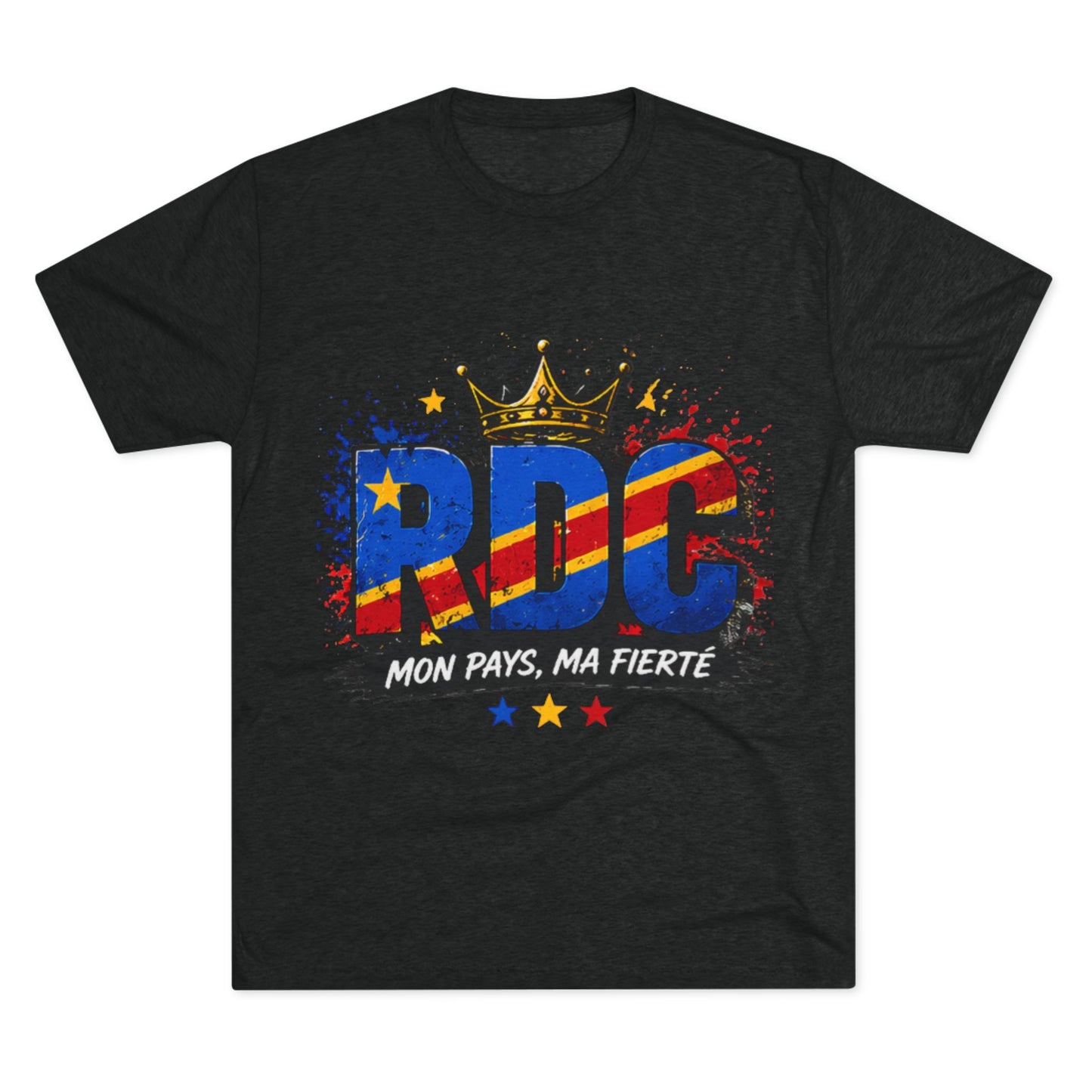 RDC Pride T‑Shirt — Mon Pays, Ma Fierté (Congo Flag Crown Design)