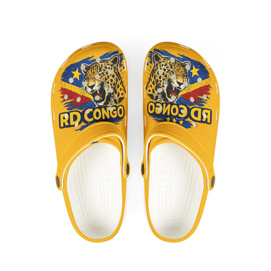 RD Congo Leopards  Yellow EVA Foam Slip-Ons