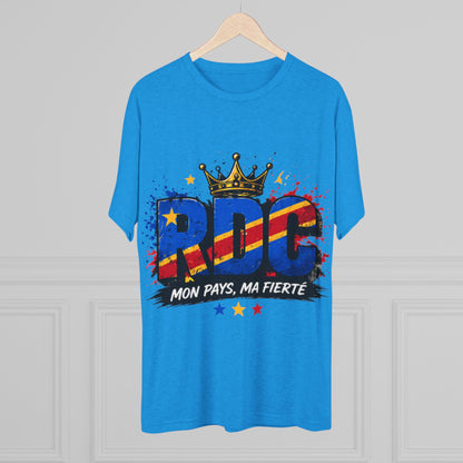 RDC Pride T‑Shirt — Mon Pays, Ma Fierté (Congo Flag Crown Design)