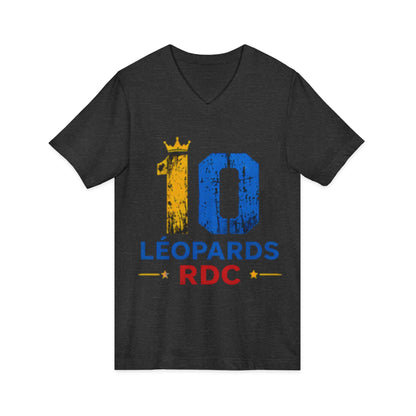 Leopards RDC #10 Jersey V‑Neck Tee — Soccer Fan Shirt (Léopards RDC)