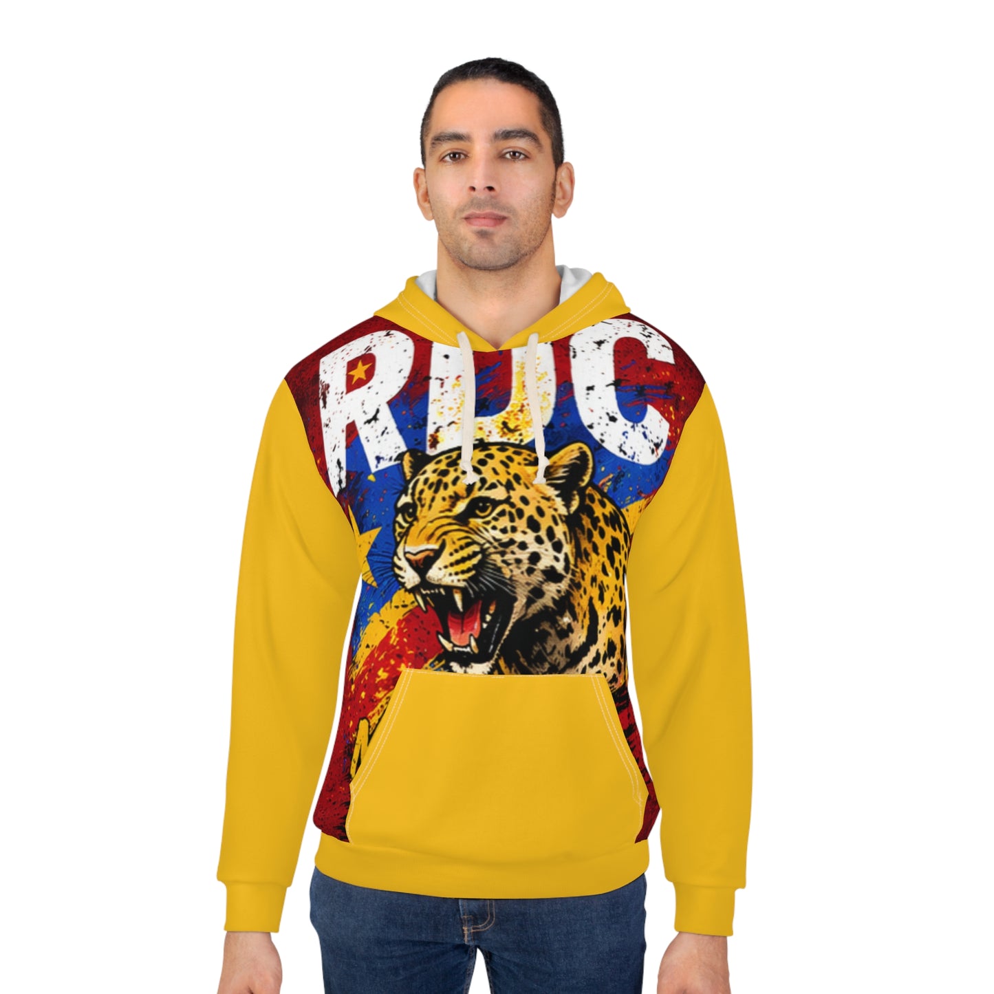 Leopard Graphic Hoodie — Bold Retro Rugby Team Pullover