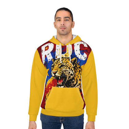 Leopard Graphic Hoodie — Bold Retro Rugby Team Pullover